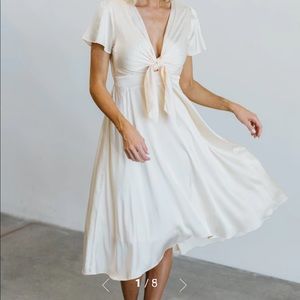 Baltic Born Poppy Satin Midi - Ivory